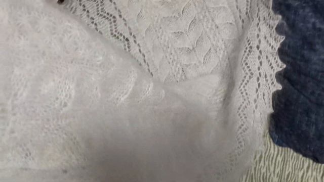 Очень большие белые пуховые палантины ажурной вязки. смотреть онлайн