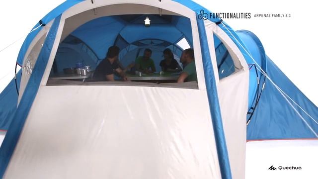 6 МЕСТНАЯ СЕМЕЙНАЯ ПАЛАТКА ДЛЯ КЕМПИНГА ARPENAZ 6,3 QUECHUA