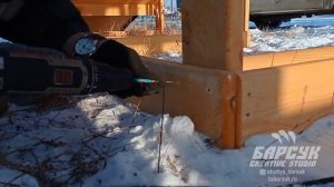 Монтаж зимней деревянной горки.