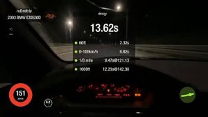 BMW E39 530D  Acceleration 0-100 1/4 100-200 km/h Level 2