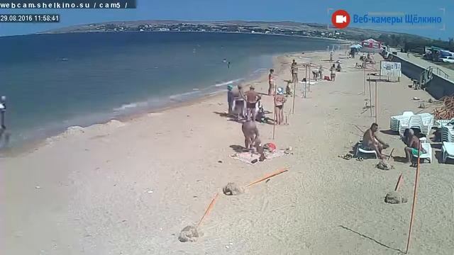 Пляж в Щёлкино, 29.08.2016 - time-lapse с камеры 5 смотреть онлайн