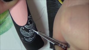 Рисуем вензеля на ногтях/вензеля на ногтях акриловой краской/роспись вензелями.