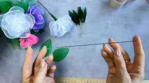 Розы из капрона в плетеной корзинке-кружке Легко и просто Подробный мастер класс \Master diy