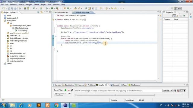 Auto Complete TextView - Android Studio Tutorial смотреть онлайн