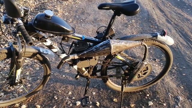 Веломотор F80, с самодельным резонатором. Поршневая ямаха