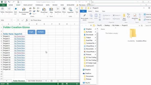 Excel VBA Introduction To The VBA Windows Folder Creation Gizmo смотреть онлайн