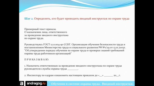 Пошаговый алгоритм проведения вводного инструктажа смотреть онлайн