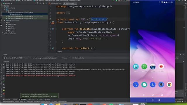 #16.Android Kotlin - Activity Life Cycle Methods