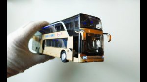 Обзор модельки двухэтажного автобуса SETRA со светом и звуком! Про машинки.