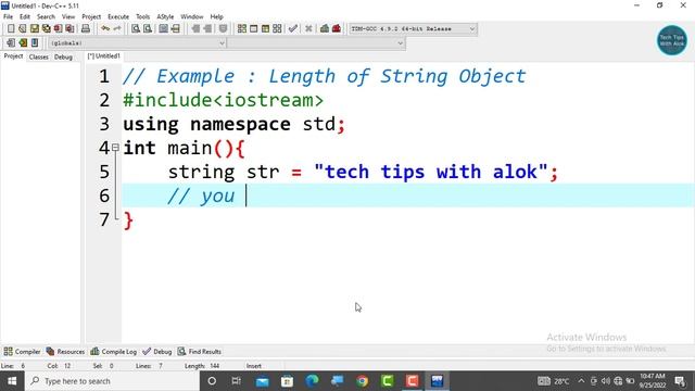 C++ Program to Find the Length of a String смотреть онлайн