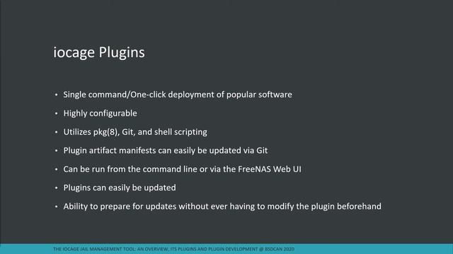 The iocage FreeBSD Jail management tool, an overview, its Plugins, and Plugin development: Conor Be смотреть онлайн