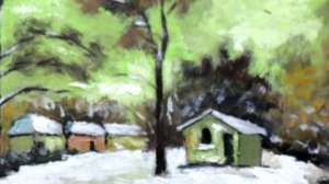 За окном моим зима. Художник Пандуру Ион.