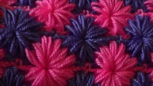 Узор Звездочки из пышных столбиков