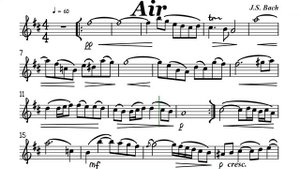 Air On The G String I Flute or Violin Sheet Music Backing Track Play Along Partitura J S Bach
