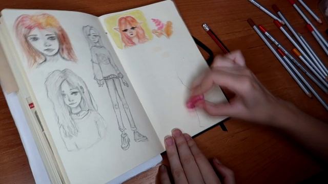 РИСУЮ в ОДНОМ ЦВЕТЕ / Осенний разворот в СКЕТЧБУКЕ / Как я делаю скетчи / Идущая за Мечтой смотреть онлайн