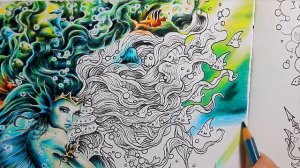 Скрываем линии в раскраске. Русалка. Мифоморфозы