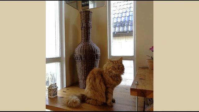 Напольные вазы из газетных трубочек. Мои работы. смотреть онлайн