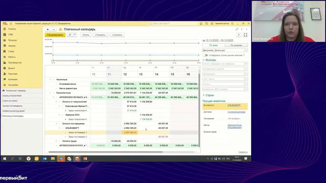 Платежный календарь в 1C:Управление нашей фирмой
