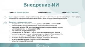 Конкурс "Внедрение-ИИ" Фонда содействия инновациям