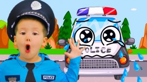 Песенка  для детей на английском языке про полицейская и пожарная машинки