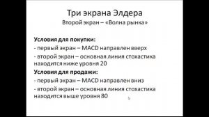 Три экрана Элдера - стратегия Форекс видео