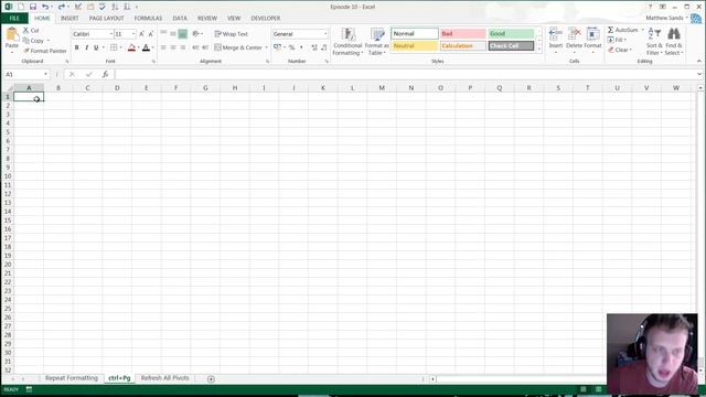 Weekly Excel Hacks - Episode 11 - Repeat Format/ctrl + PgUp/Refresh all Pivots
