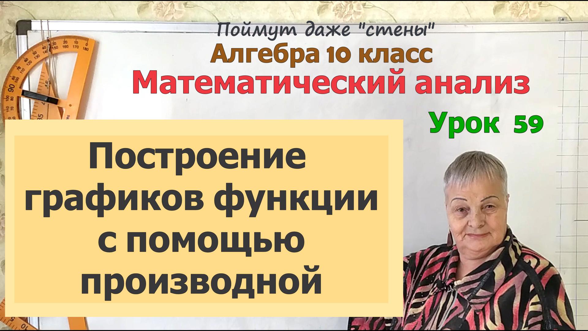 Построение графика функции с помощью производной. Алгебра 10 класс