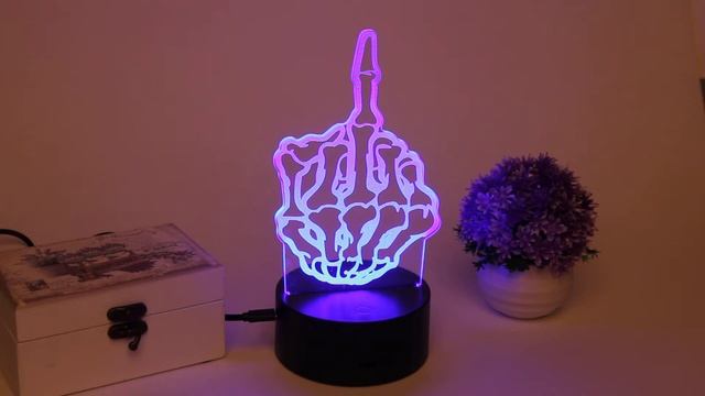 Светильник ночник "3D-Скелет шлет привет" на пластиковой подставке, с включателем USB смотреть онлайн