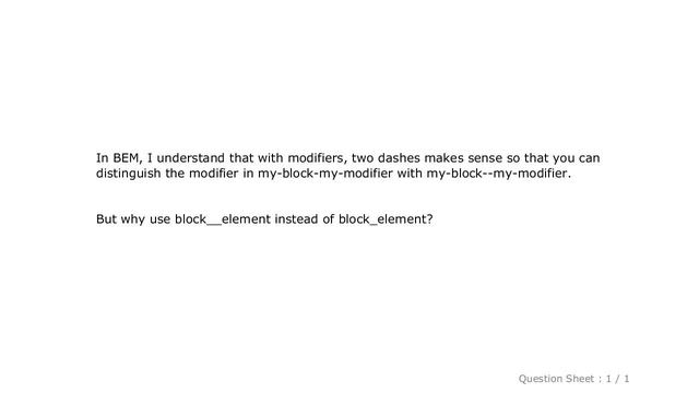 CSS : Why does BEM often use two underscores instead of one for modifiers? смотреть онлайн