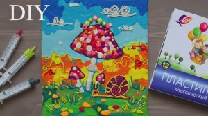 ОСЕННЯЯ ПОДЕЛКА своими руками. ПЛАСТИЛИНОВАЯ КОМПОЗИЦИЯ