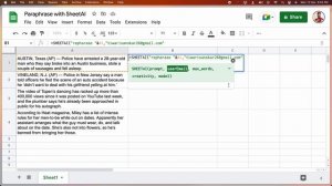 How to Paraphrase Like a Pro with Google Sheets & SheetAI App