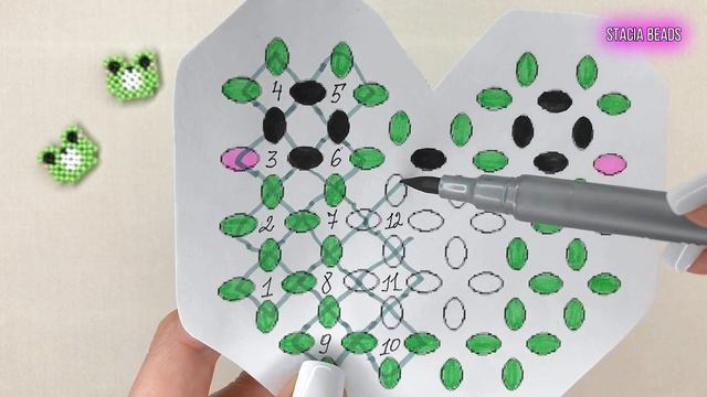 Туториал: Лягушка из бисера крестиком | Tutorial: How to make a Frog made of beads with a cross смотреть онлайн