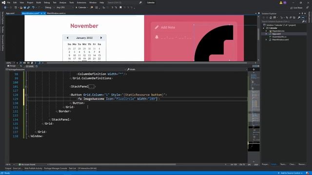 C# WPF UI | How to Design Pink Calendar App in WPF смотреть онлайн