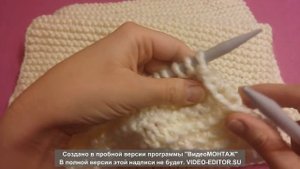 Снуд из толстой пряжи платочной вязкой. Часть 1.