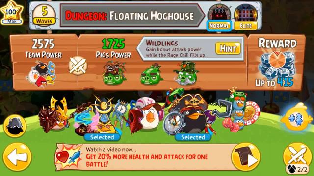 Angry Birds Epic Wednesday Dungeon Gameplay Play as Elite RainBird & Elite Pirate (FT Merchant Pig) смотреть онлайн