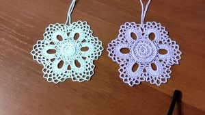 Снежинка крючком для начинающих Урок 10..mp4