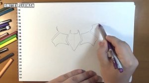 How to draw Batman Logo, Как нарисовать знак Бэтмена