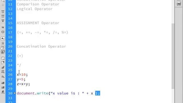 JavaScript Tutorial for Beginners video 4 (Concatination Operator )