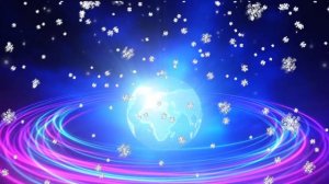 Футаж Планета Земля в снежинках