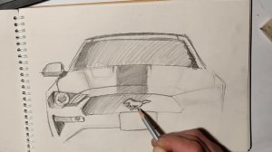How to draw a car Ford Mustang GT // Drawing Ford Mustang step-by-step for beginners