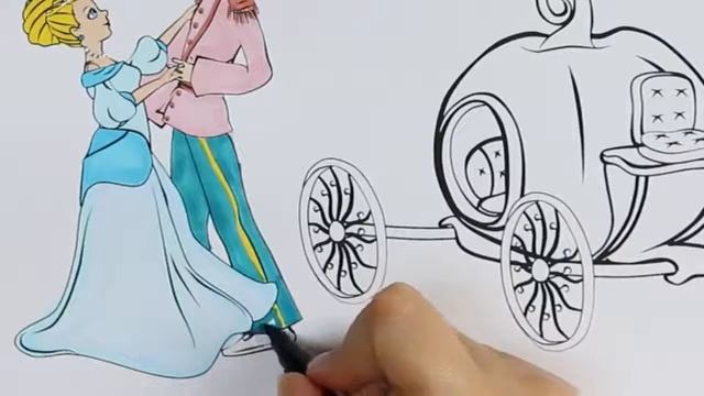 Изучите цвета и рисунок с помощью Золушки | Маленькие руки раскраски для детей смотреть онлайн
