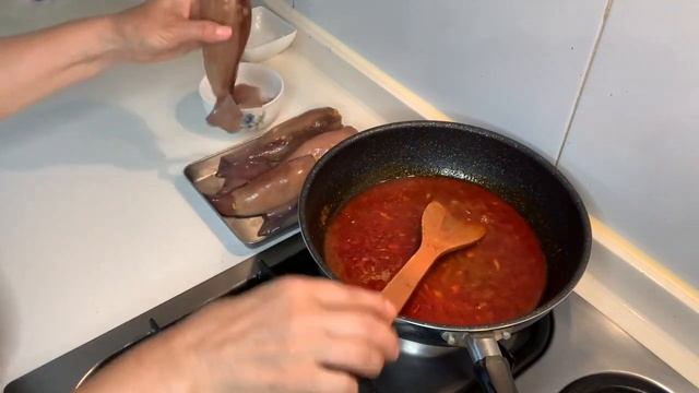 Нежный фаршированный кальмар!??-Stuffed squid!