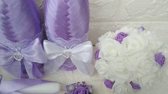 Свадебные аксессуары в нежно-фиолетовом цвете смотреть онлайн