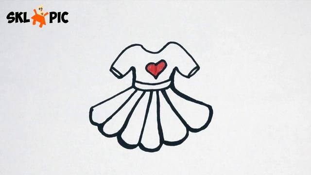 Раскраска Для Детей Платье. Как нарисовать ПЛАТЬЕ. How to draw a DRESS for Kids смотреть онлайн