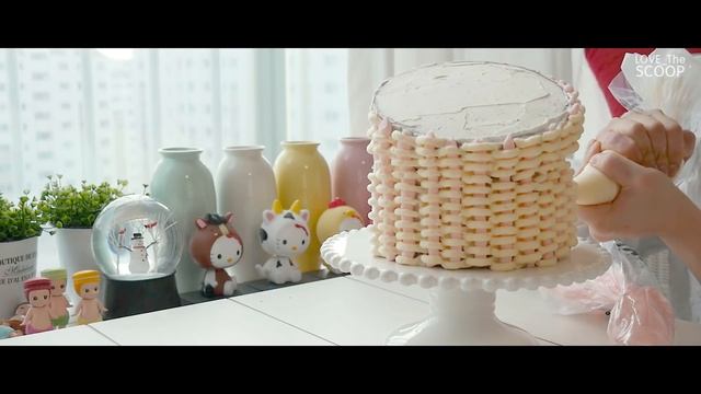Flower basket cake 소녀감성 꽃바구니 플라워바스켓 만들기 - 더스쿱