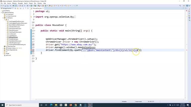 Selenium WebDriver Tutorial #26-How to Perform Mouse Hover in Selenium