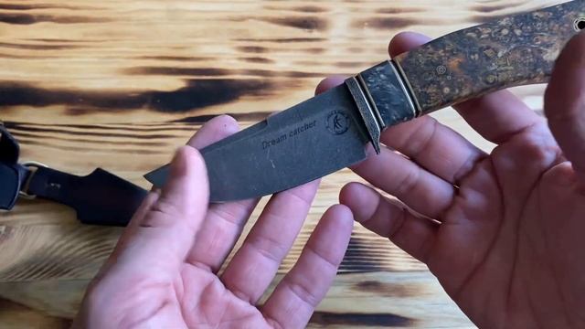?Нож «Ловец снов»? Сталь n690❗️ Нестандартая рукоять и нестандартные ножны❗️ смотреть онлайн