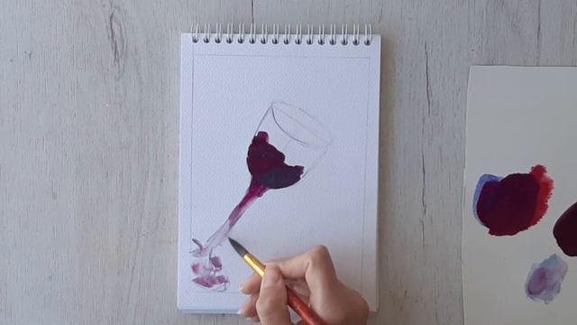 РИСУЕМ БОКАЛ. Как нарисовать бокал гуашью. Рисовать гуашью очень просто. Art. Draw. смотреть онлайн