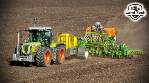 Трактор CLAAS Xerion 3800, бочка АЛТАЙ и сеялка AMAZONE DMC 9000 - посев с внесением КАС!