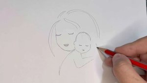 Как нарисовать маму и ребёнка